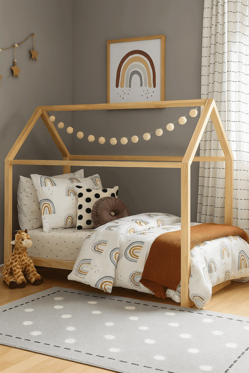 Cama casita sin baranda