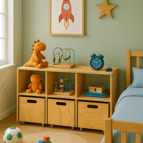 Juguetero de madera infantil