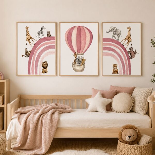 Cuadro decorativo infantil 40x50 arcoiris